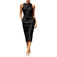 thumbnail image 2 of NTACZA Women'S Dresses Wedding Guest Dresses Midi Sleeveless Round Neck Casual Bodycon Black L, 2 of 5