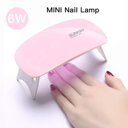 SUNmini 6W LED UV Nail Dryer Curing Lamp Light Portable for Gel Based Polishes Manicure/Pedicure 2 Timing Setting 45s/60s