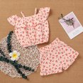 thumbnail image 4 of Vedolay Shorts Sets Girls Two Piece Kids Summer Sport T-Shirt and Shorts Set Plaid Print Clothing Sets,Pink 12-18 Months, 4 of 5