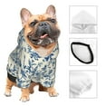 thumbnail image 3 of Balery Vintage Blue Floral Sudadera con Capucha para Perros Pequeños – Ropa para Mascotas, Disfraz para Perros y Gatos, Ideal para Fiestas y Cosplay-XX-Large, 3 of 7