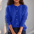 thumbnail image 6 of Cardigan Sweaters for Women Fall Solid Button Up Knit Tops Lightweight Trendy Warm Soft Clothes Dark Blue XL, 6 of 6