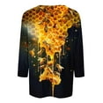 thumbnail image 4 of CYMMPU Loose Fit Round Neck 3/4 Sleeve Blouses for Women Dressy Casual Bee Printed Spring Tops Fall Fashion Shirts Tunic Tops Lightweight Basic T-Shirts Multicolor XXL, 4 of 5