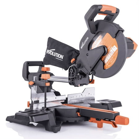 UPC: 0849713083869 | Evolution R255SMS+: Single Bevel Sliding Miter Saw With 10 In. Multi-Material Cutting Blade