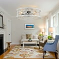 thumbnail image 5 of Bella Depot 20-Inch Distressed White Flush Mount Modern Ceiling Fan with Remote Control and Light Kit, 5 of 15