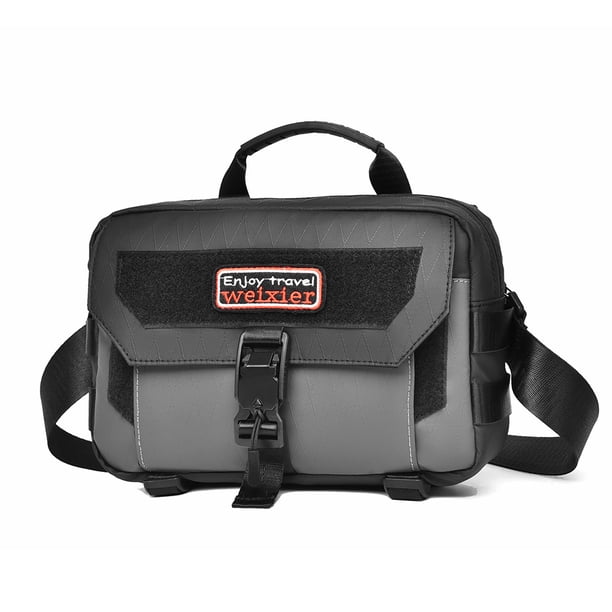 Bandolera de piel sintética impermeable para hombre - Gris