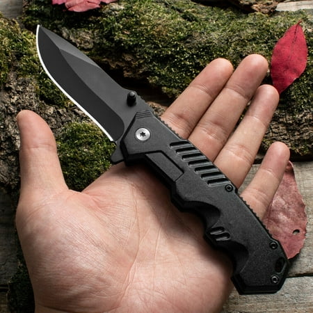 Pocket Knife 3.5" Folding Stonewashed Blade Tactical Knife with G10 Handle for Outdoor Hunting and Camping Great Gift for Dad!