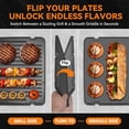 thumbnail image 3 of 4-slice Panini Press Grill Cheese Sandwich Maker  Electric Indoor With Temperature Setting Opens 180 Degrees Dual Non-stick Surfaces 4-circle Silicone Mold Reversible Plates, 3 of 7