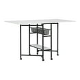 thumbnail image 2 of Sew Ready Metal Folding Rolling Cutting Craft Sewing Table with Storage 36 -inch High in Black and White, 2 of 13
