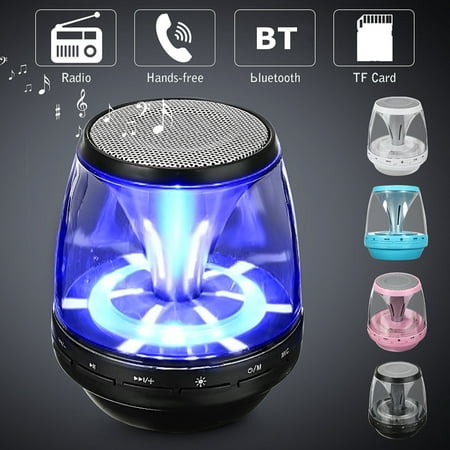 Mini Wireless Stereo bluetooth Speaker with LED Light + USB Cable For Smartphone Tablet PC