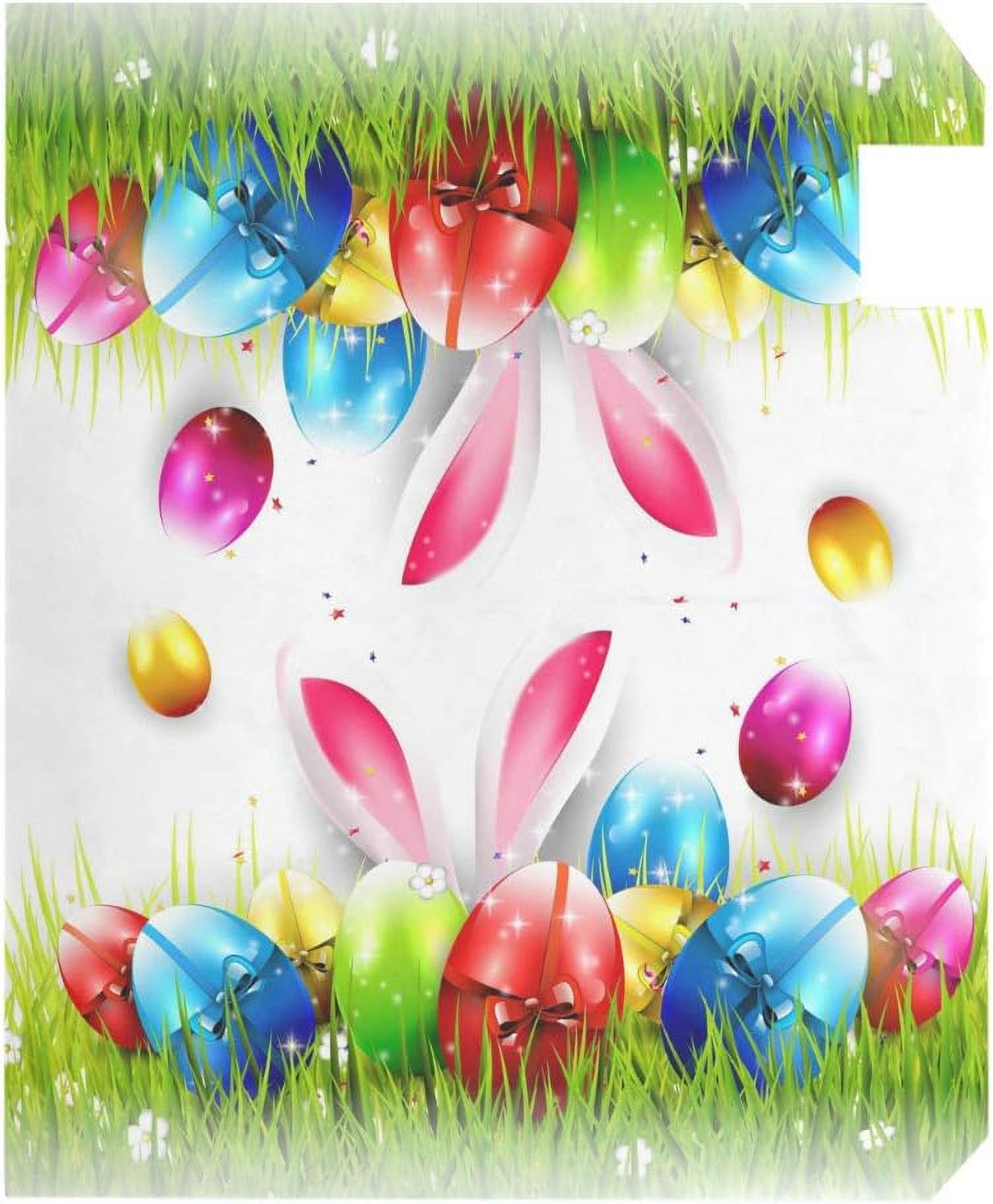 Easter Colorful Eggs and Bunny Magnetic Mailbox Cover MailWraps Garden Yard Home Decor for Outside Oversized-25.5" x20.8"