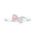 thumbnail image 4 of Rosec Jewels IGI Certified Lab Grown Pink White Diamond Promise Ring - Toi Et Moi Ring (1 Carat, E-VS1 Grade) - Gift for Valentines Day, 925 Sterling Silver, US 4.00, 4 of 8