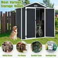 thumbnail image 5 of 6ft x 4ft Outdoor Resin Storage Shed, Sesslife All-Weather Plastic Sheds with Reinforced Floor, Suitable for Outdoors, Waterproof, Black, 5 of 9