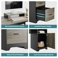 thumbnail image 3 of Bestier L Shaped Desk with File Drawers, 63" x 47" Office Computer Desk with Storage Cabinet, Corner Desk with Monitor Stand & Modesty Panel for Home Office, Gray, 3 of 9