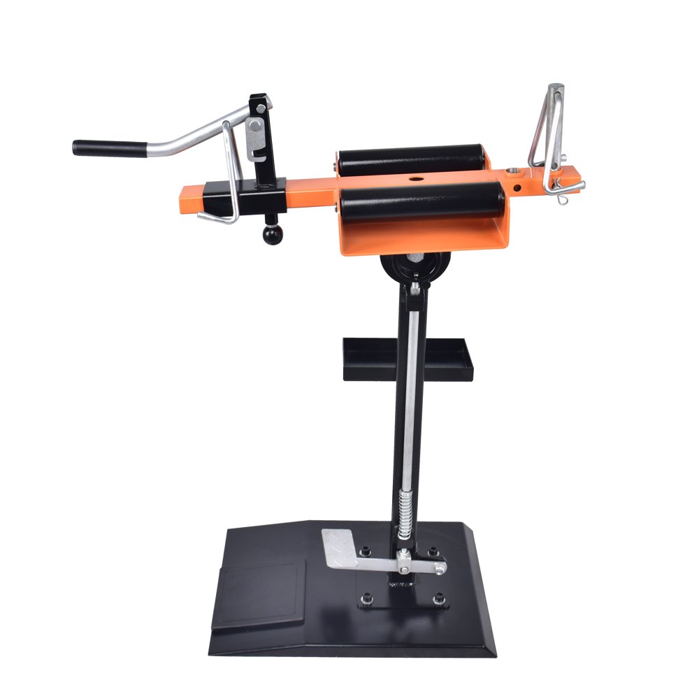 AA013 Manual Tire Spreader, Motorcycle Tire Changer with attached tool tray, Tilting Swivel