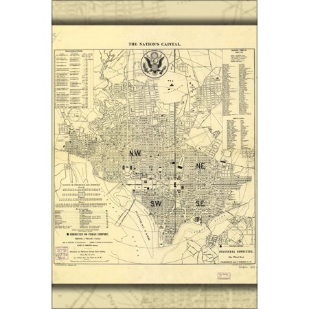 24"x36" Gallery Poster, 1909 map of Washington, DC