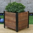 thumbnail image 6 of Grapevine 17.2 Inch Wooden Square Urban Raised Garden Planter Box w/ Liner, 6 of 11