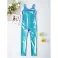 thumbnail image 3 of Eandarui Kids Girls Shiny Metallic Camisole Leotard Ballet Dance Workout Full Length Unitard Jumpsuit Colorful M, 3 of 6