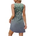 thumbnail image 5 of WTOBBY Women's Fashion Casual Printed V-Neck Button Vest Sleeveless Dress with Pocket, Floral Print for Summer Wear, Airy and Stylish Design for Vacation and Everyday Use,Dark Green L, 5 of 5