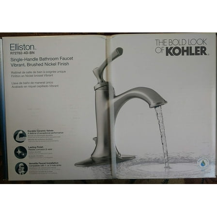 Kohler Elliston Bathroom Sink Faucet R72782-4D1-BN - 1 Handle, Polished Silver