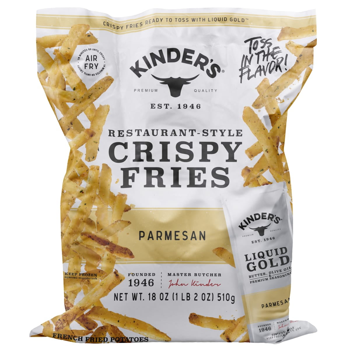 Kinder's Parmesan Flavor Frozen Crispy Fries, 18 oz Bag