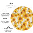 thumbnail image 4 of Pofeuu White Marble Pattern Sunflower Print Leather Coasters Set of 6, Round Cups Mugs Mat Pad for Home Kitchen Heat Resistant Drink Coasters,Round Shape, 4 of 7