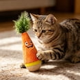 thumbnail image 4 of Wooden Wobble Cat Toy, Natural Beechwood Self-Righting Tumbler – Carrot Kicker, Interactive Silent Cat Toy for Indoor Cats, Battery-Free Plush, Aesthetic Home Decor Gift (Orange), 4 of 7