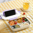 thumbnail image 1 of LSLJS 304 Stainless Steel RectangularLunch Box with Cutlery Four Compartments Lunch Box Adult Students with Rice Lunch Box Stainless Steel Square Lunch Boxs, 1 of 6