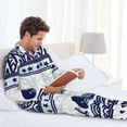 thumbnail image 6 of Picia Sea Underwater Animals1 Pattern Men’s Long-Sleeve Sleepwear Set - Soft 2-Piece Loungewear with Pockets, Comfy PJs for Relaxing Nights-Medium, 6 of 7