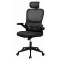 thumbnail image 1 of Silla de oficina ejecutiva, ergonómica, con soporte lumbar, altura regulable, reposabrazos, mecanismo de inclinación, cojín de asiento grueso, malla premium, soporta 150 kg (Negro),1, 1 of 2