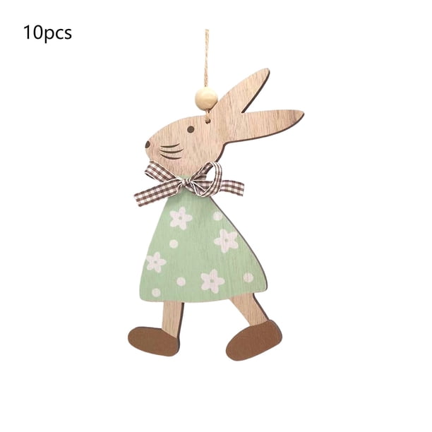 Decoraciones de Pascua para el Hogar Conejo de Madera Colgante Ornamento de Mesa 18.3 * 13 * 0.3 cm Decoraciones de Fiesta de Pascua para Regalo de Vacaciones