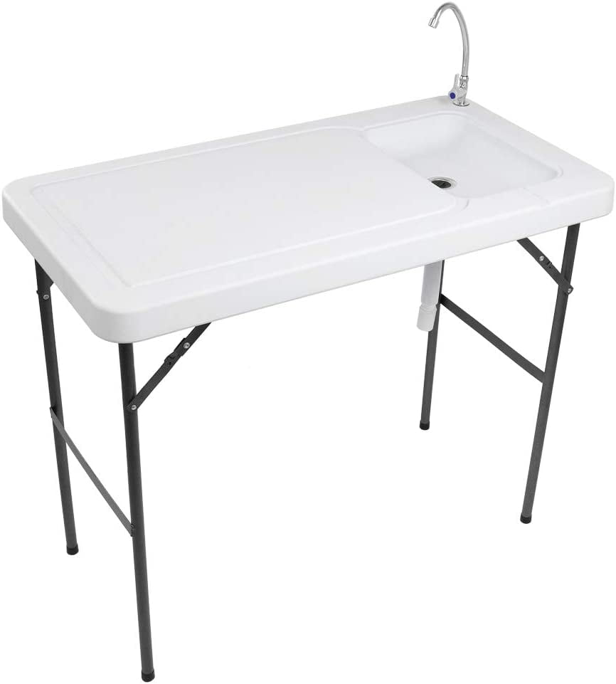 SunnyEQ Outdoor Folding Fish and Game Cleaning Table w/Sink Portable