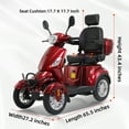 thumbnail image 3 of Xlluproid 800W All Terrain Mobility Scooter for Seniors Adults - 500LBS Capacity 4 Wheel Heavy Duty Handicap Scooter w/Charger Remote,Red, 3 of 10