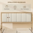 thumbnail image 3 of HOMCOM Full Size Bed Frame with Upholstered Headboard, Full Platform Bed Frame with Wooden Slats, No Box Spring Needed, Easy Assembly, Oak, 3 of 9