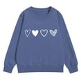thumbnail image 1 of Comdrip Chandails de la Saint-Valentin pour Filles Chandails à Imprimé Graphique Cœur Manches Longues Chandail Col Rond Hauts Chandails Mignons pour Filles 10-12 Marine 140, 1 of 6