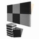 thumbnail image 1 of Paquete de 12 Paneles de Espuma una Prueba de Sonido Autoadhesivos, Espuma AcúStica con DiseñO de PiráMide de 2X12X12 Pulgadas, para Estudio en Casa, Negro + Gris, 1 of 5