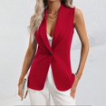 thumbnail image 6 of Women's Sleeveless Blazer Vest Single Button Lapel Open Front Suit Waistcoat for Business Casual Office Wear M, 6 of 8