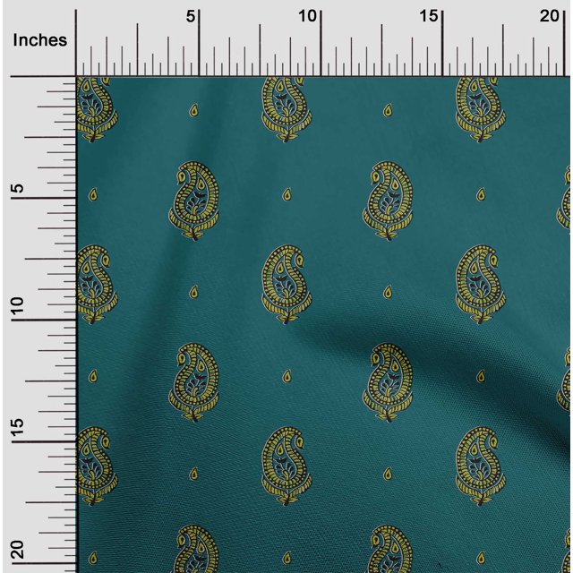 oneOone Cotton Silk Fabric Paisley Block Fabric Prints By Yard 42 Inch Wide