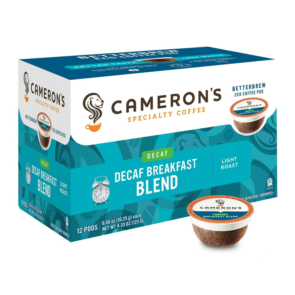 Cameron's Specialty Coffee Decaf Breakfast Blend Single Serve Pods, 12
