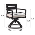 thumbnail image 2 of Noble House Dakota Aluminum Outdoor Swivel Rocker Dining Chairs, Sunbrella Cushions, Tapered Base, Ember Black, Set of 2, 2 of 8