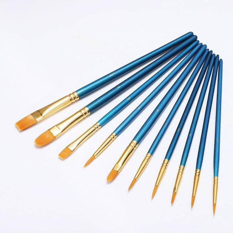 10Pcs Art Paint Brush Artist Brushes Set Fine Pointed caca Color. For Water  F4W5