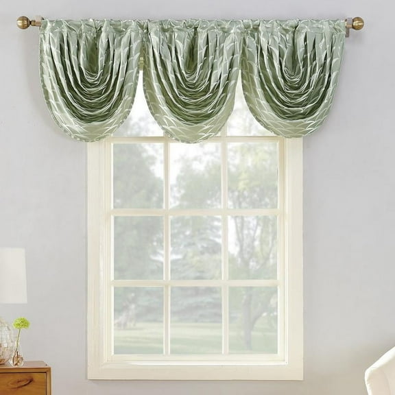 Sun Zero Atticus Metallic Jacquard Lined Rod Pocket Curtain Valance Piece
