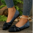 thumbnail image 3 of Flats for Womens Pointed Toe Ballet Flats with Bow Comfortable Knit Dressy Flats, 3 of 8