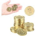 thumbnail image 5 of Cool Pirate Gold Coins (144 Pieces) Treasure Coins for Kids. 3D Design. Antique Look. Plastic. Large - 1 3/8" Great Party Favor for Kids, 5 of 7