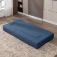 thumbnail image 3 of ijuicy Twin Size Foldable Sleeper Sofa Bed with Linen Upholstered, Convertible Sofa with 3 Ottomans, Fold Out Futon Sofa Bed with Memory Foam Mattress, Twin Size Floor Couch, Blue, 3 of 7