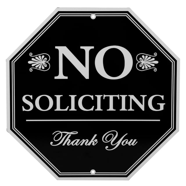 KAKOWELY Practical No Soliciting Sign Window Sign No Soliciting Sign for Front Door,9.84"X9.84"X0.04"