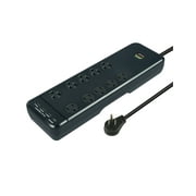 Hyper Tough Indoor 10-Outlet 10ft Surge Protector 2480-Joule Protection with 4 USB Ports, Black
