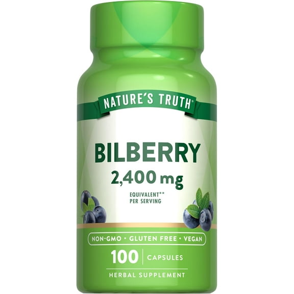 Bilberry Fruit Extract Capsules 2400mg | 100 Count | Non-GMO & Gluten Free | by Nature's Truth