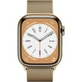 thumbnail image 1 of Restored Apple Watch Series 8 (GPS+Cellular, 41mm) - Gold Stainless Steel Case - Gold Milanese Loop Sport Band (Refurbished), 1 of 1