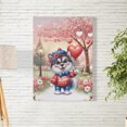 thumbnail image 2 of Happy Valentine’s Day Adorable Alaskan Malamute Puppy Holding Heart Balloon Vertical Matte Canvas Poster Alaska Mal Dog Lovers Gifts Wall Art Home Decor - 00030, 2 of 5