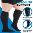 thumbnail image 6 of TELOLY (3 Pairs) Wide Calf Unisex Compression Knee High 20-30Mmhg Calf Compression Sleeve Women-Black,3X-Large, 6 of 9